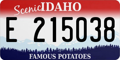 ID license plate E215038