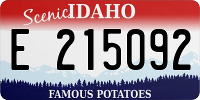 ID license plate E215092