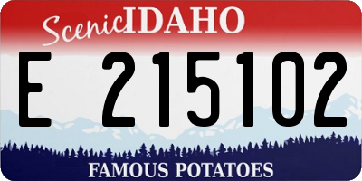 ID license plate E215102