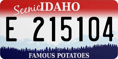 ID license plate E215104