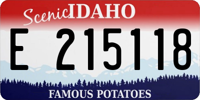 ID license plate E215118