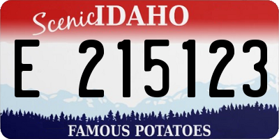 ID license plate E215123