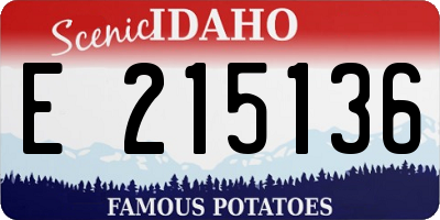 ID license plate E215136