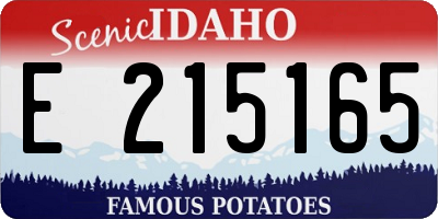 ID license plate E215165