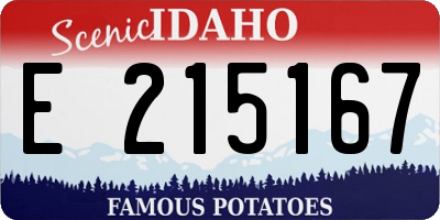 ID license plate E215167