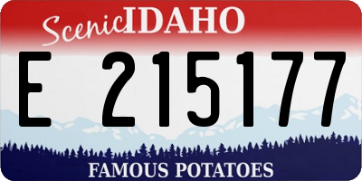 ID license plate E215177