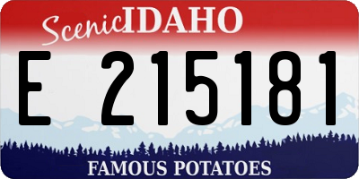 ID license plate E215181
