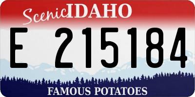 ID license plate E215184