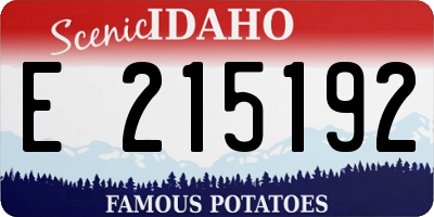 ID license plate E215192