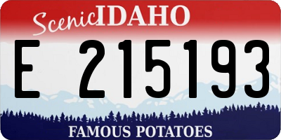 ID license plate E215193