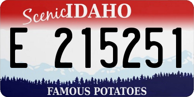 ID license plate E215251