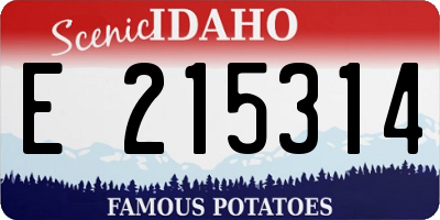 ID license plate E215314