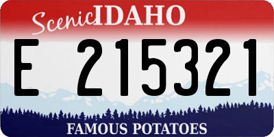 ID license plate E215321