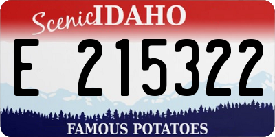 ID license plate E215322