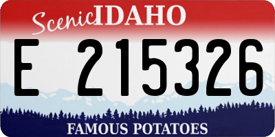 ID license plate E215326