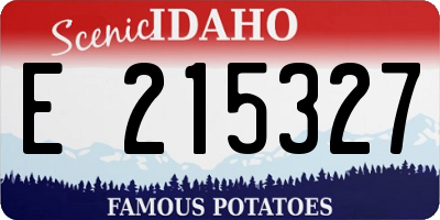 ID license plate E215327
