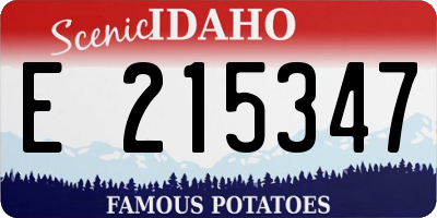 ID license plate E215347