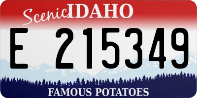 ID license plate E215349