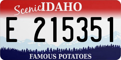 ID license plate E215351