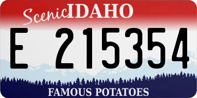 ID license plate E215354