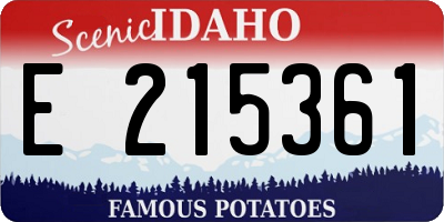 ID license plate E215361
