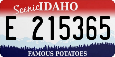 ID license plate E215365