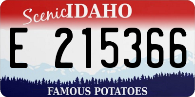 ID license plate E215366