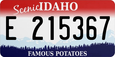ID license plate E215367