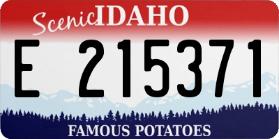 ID license plate E215371