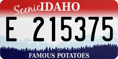 ID license plate E215375