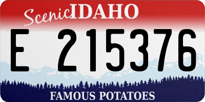 ID license plate E215376