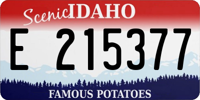 ID license plate E215377