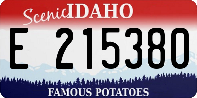 ID license plate E215380