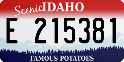 ID license plate E215381