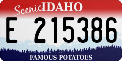 ID license plate E215386