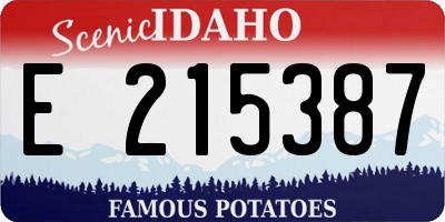 ID license plate E215387