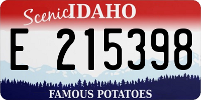 ID license plate E215398