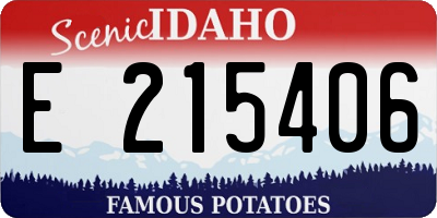 ID license plate E215406