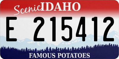 ID license plate E215412