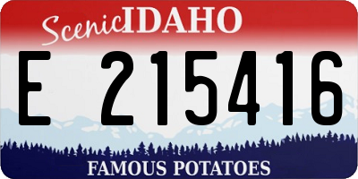 ID license plate E215416