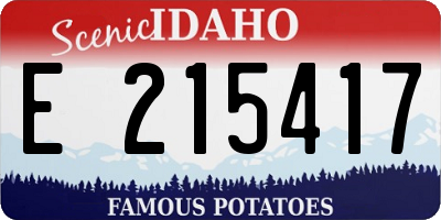 ID license plate E215417