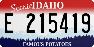 ID license plate E215419
