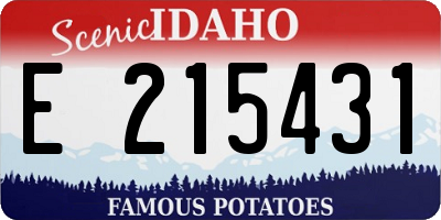 ID license plate E215431