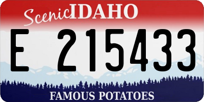ID license plate E215433