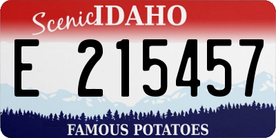 ID license plate E215457