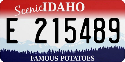 ID license plate E215489