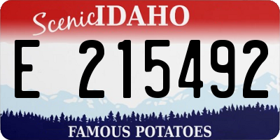 ID license plate E215492
