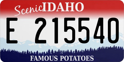 ID license plate E215540