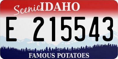 ID license plate E215543