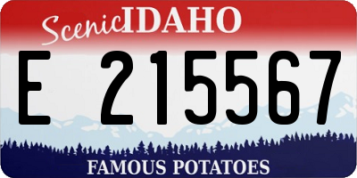 ID license plate E215567